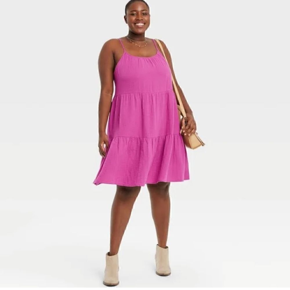 New Universal Thread Pink Tiered Tank Dress Size S